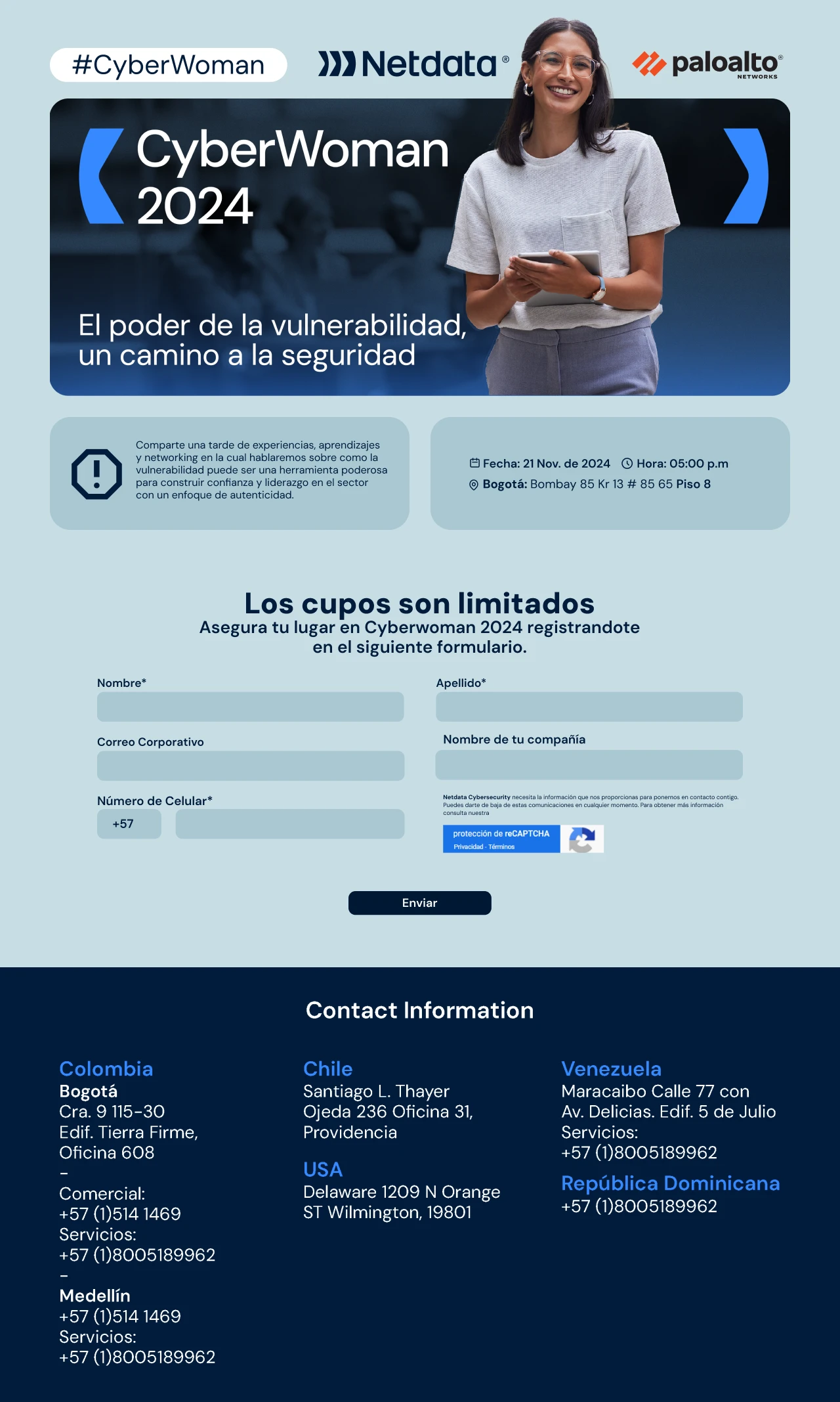 Cyber Woman landing pages Netdata