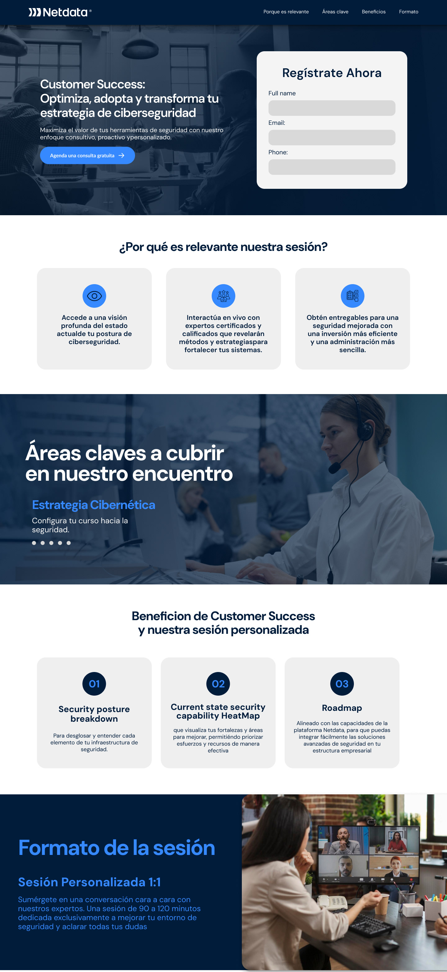 Customer Success landing pages Netdata